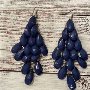 Blue Bead Drop Earrings